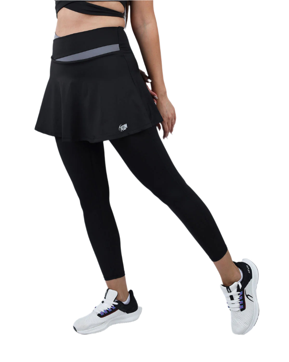 Flexi Flair Skirted Black Leggings-Atum -67257174