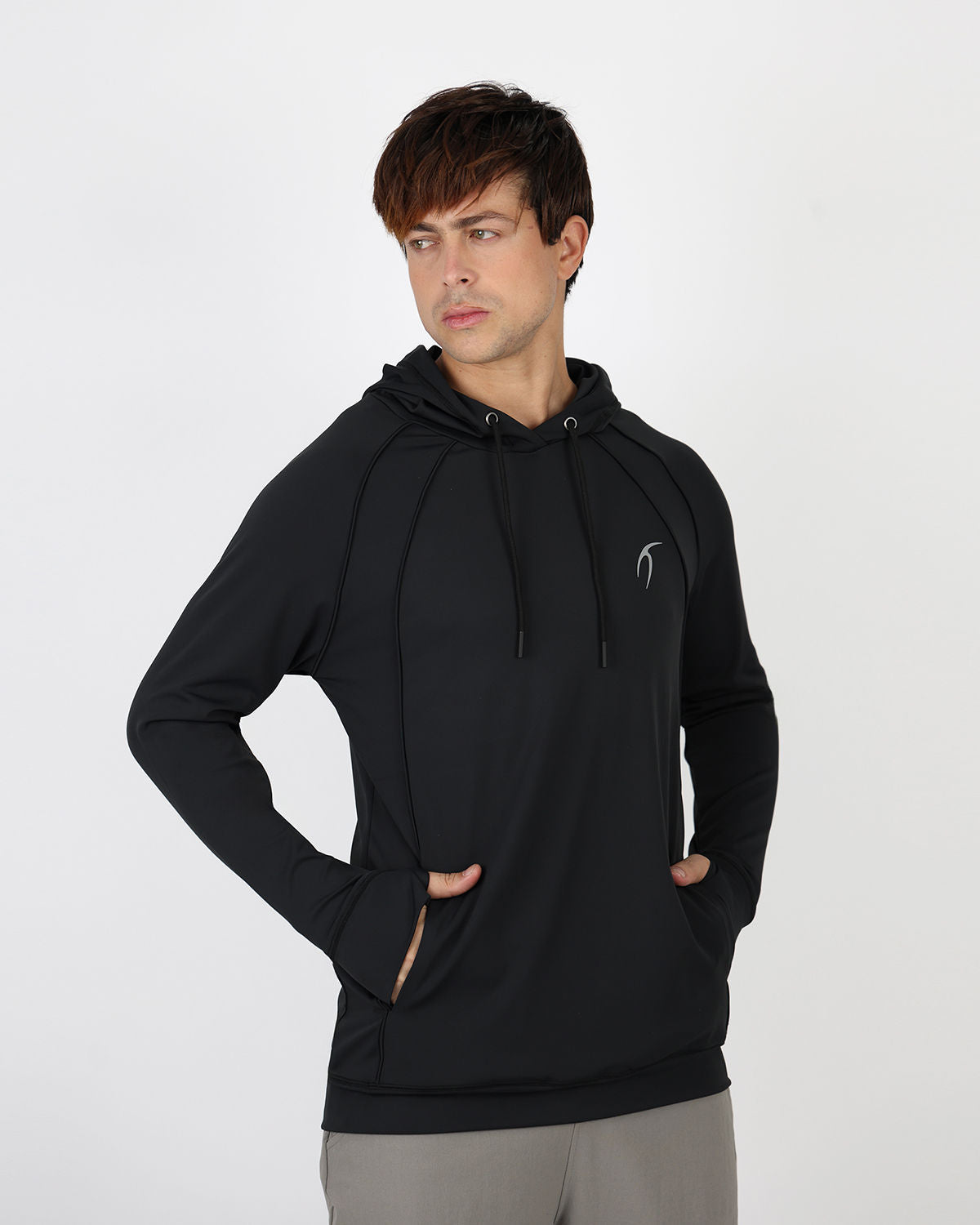 Long-Sleeve Training Black Hoodie-Atum -39482377