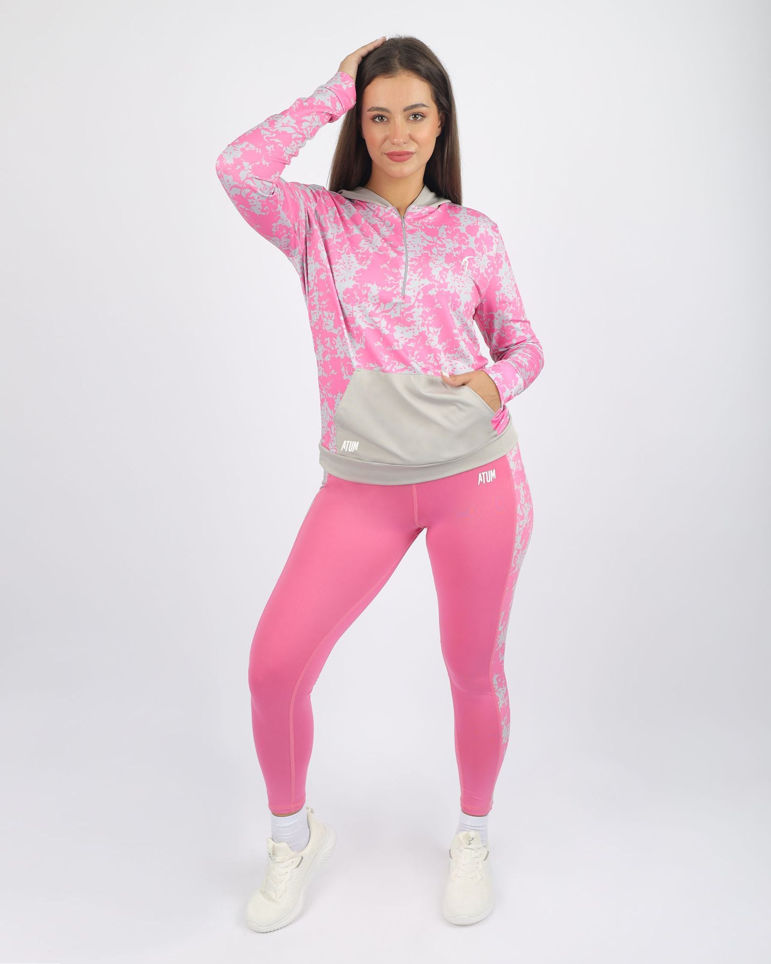 Long Sleeves Women's Pink Hoodie-Atum -23374472