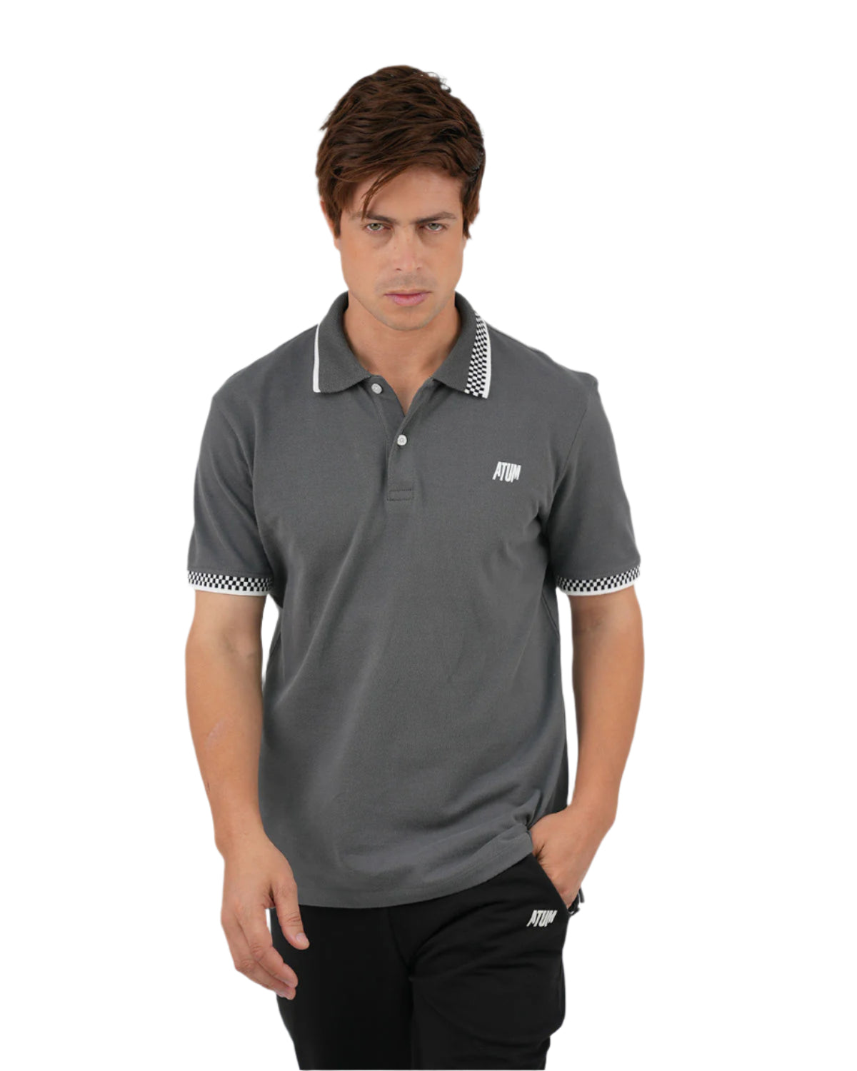 Clashflex Gray Polo Shirt-Atum -52541948