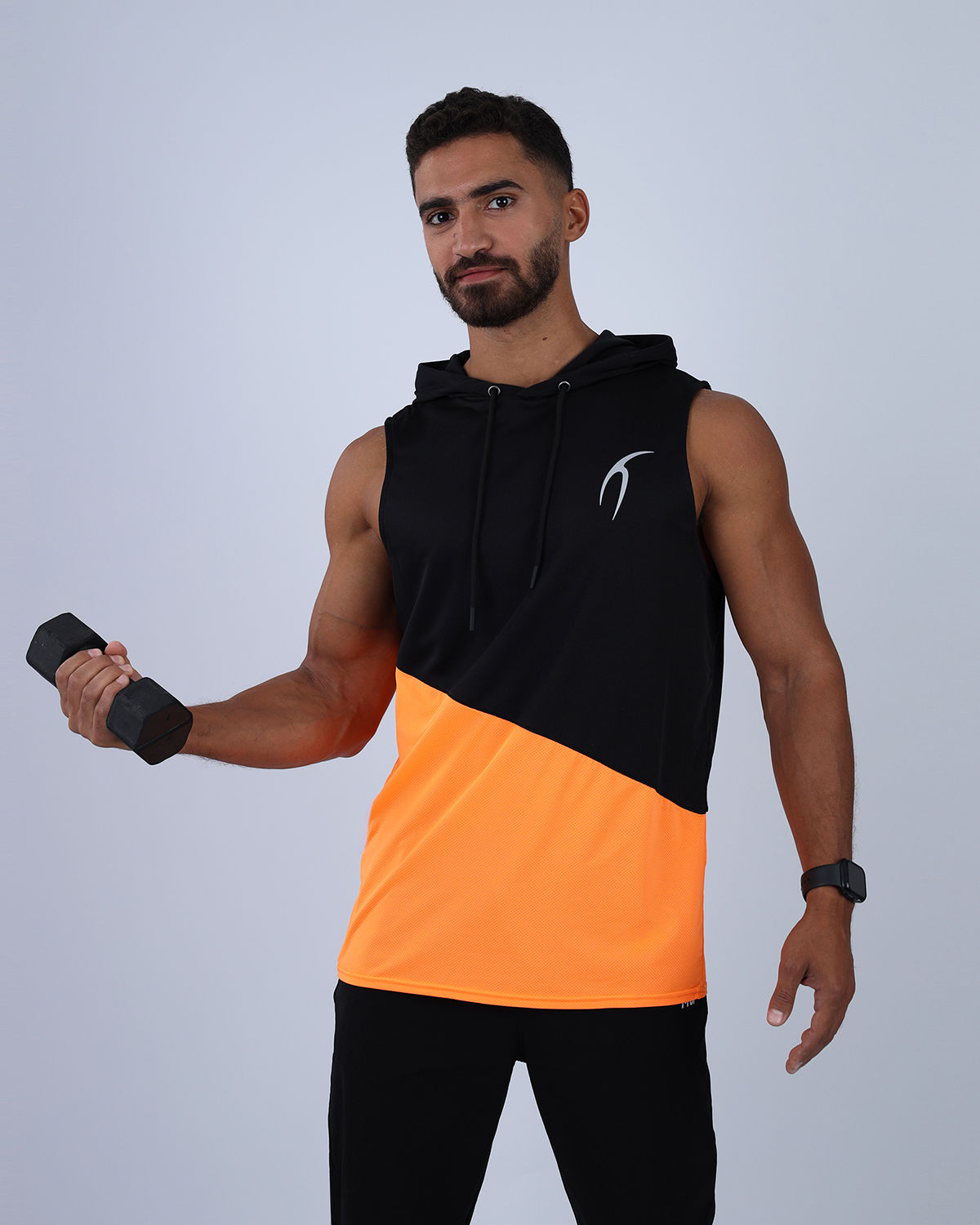 Sleeveless Breathable Orange Hoodie-Atum -82853982