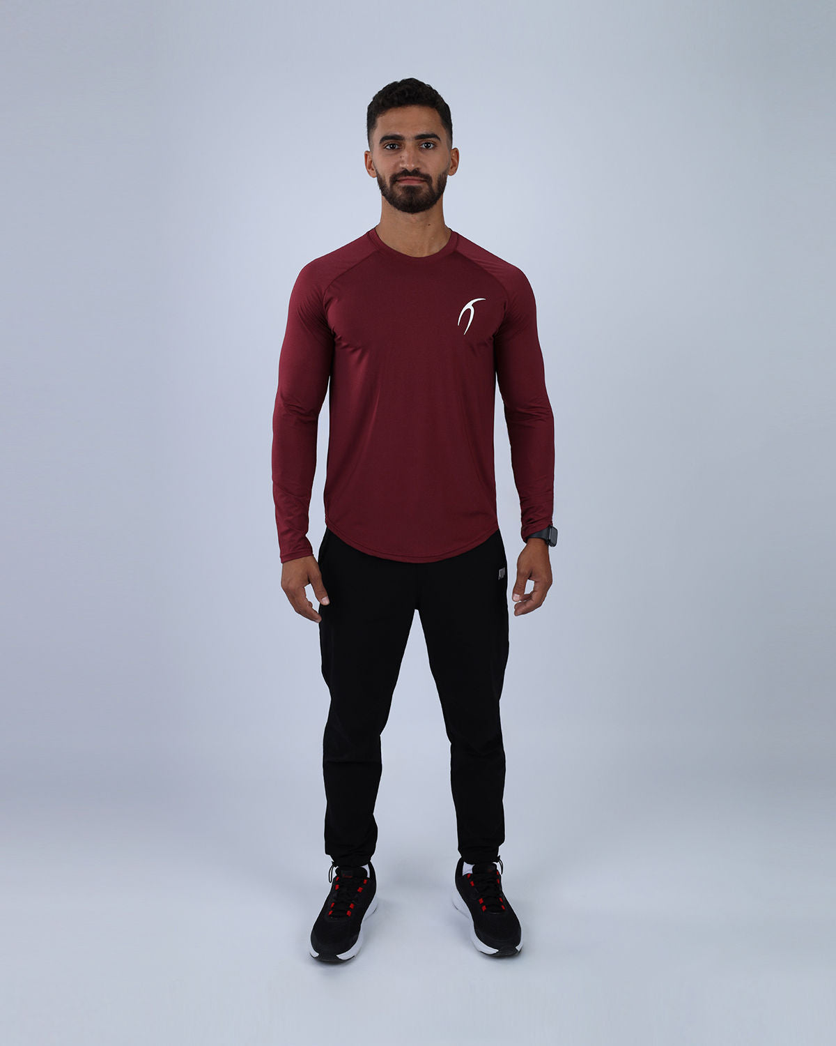 Long Sleeve Running Burgundy Tee-Atum -66799828
