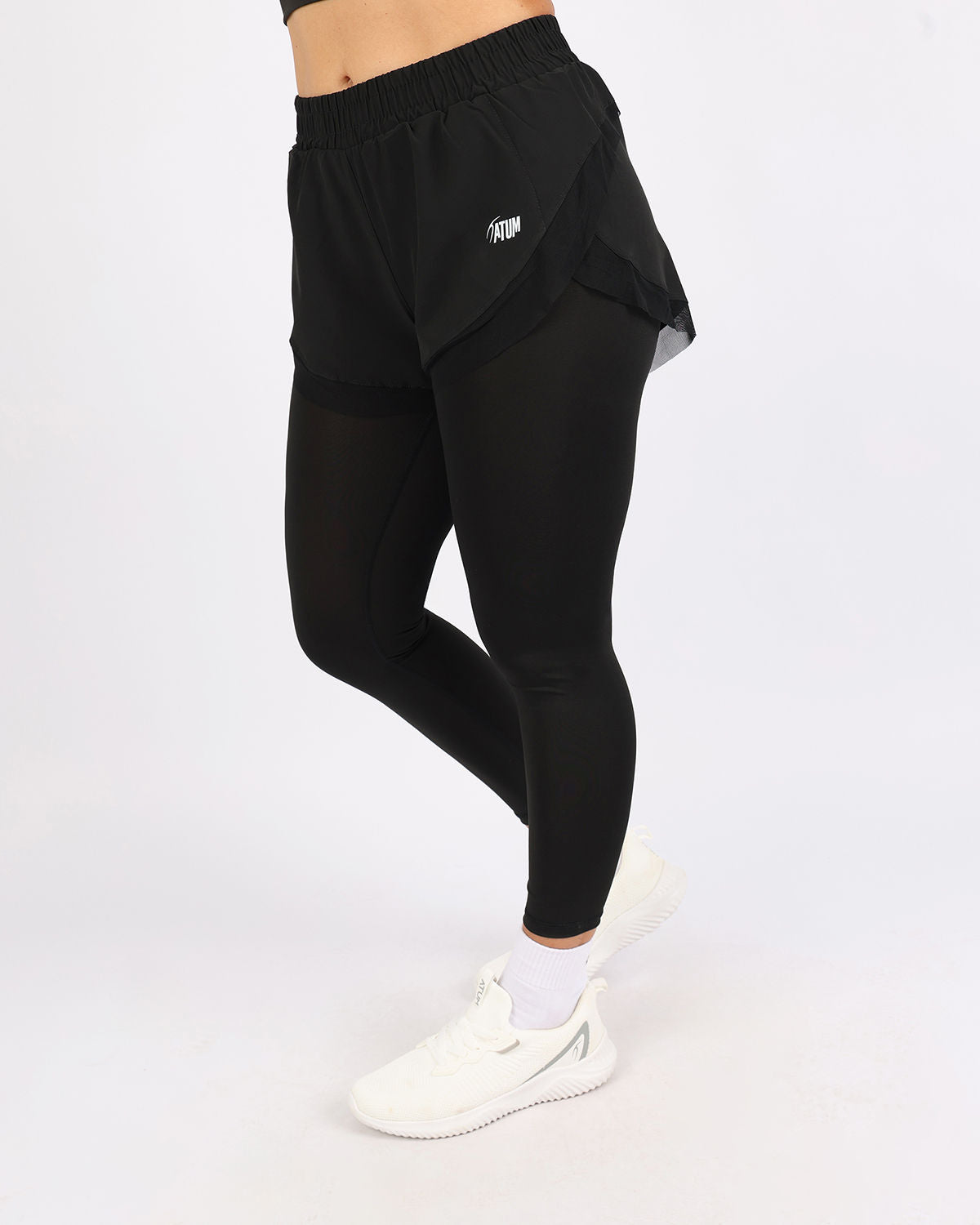 Pocket Wave Skort Black Leggings-Atum -53884983