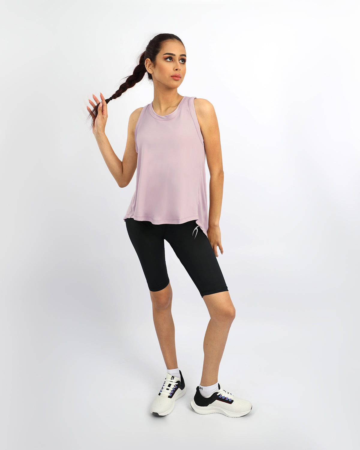 Women's Cross Back Gray Top-Atum -90443002