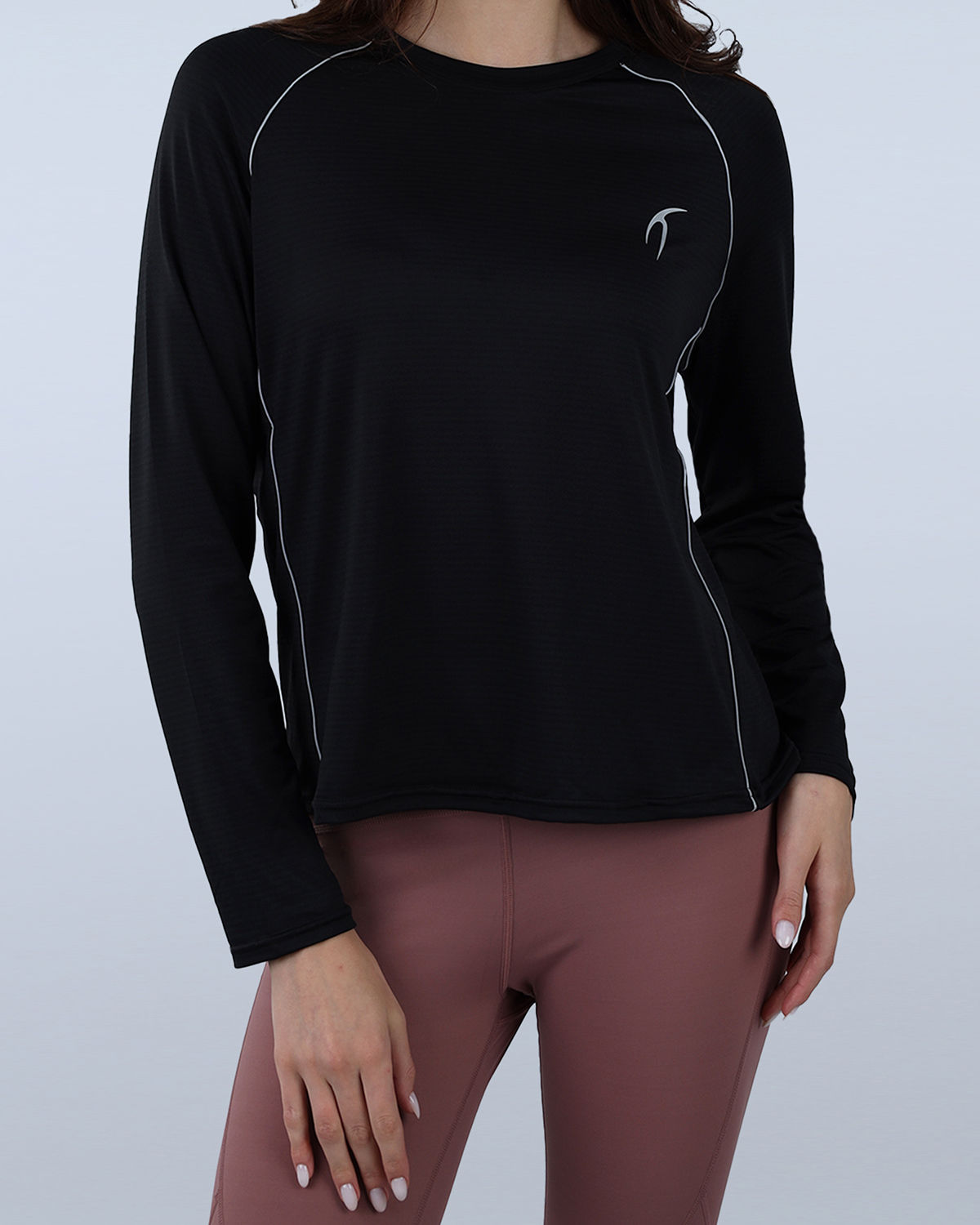 Slim Long Sleeve Black Top-Atum -13522677