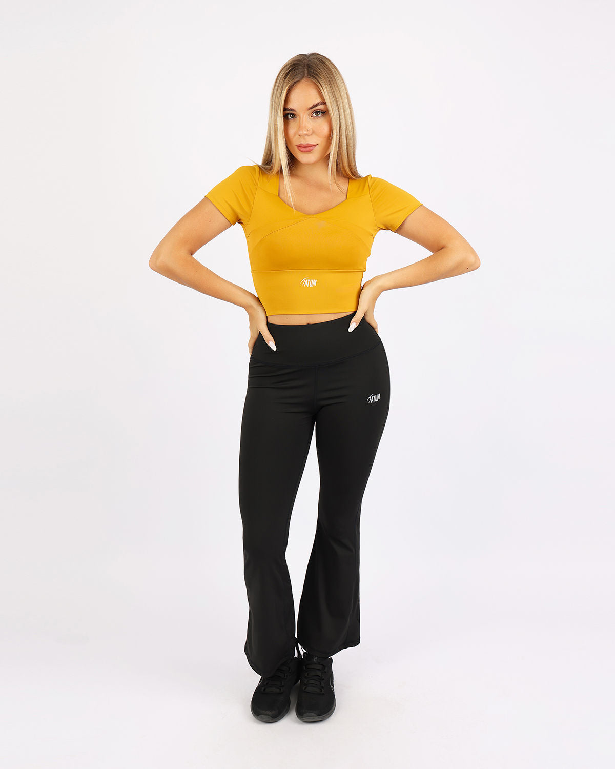 Wide Leg Yoga Black Leggings-Atum -18109308
