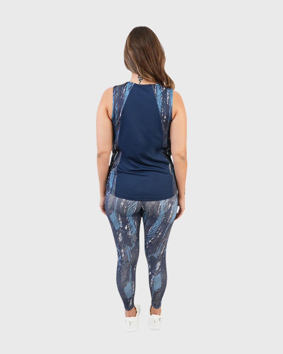 Marble Printed Navy Tank Top-Atum -89180158