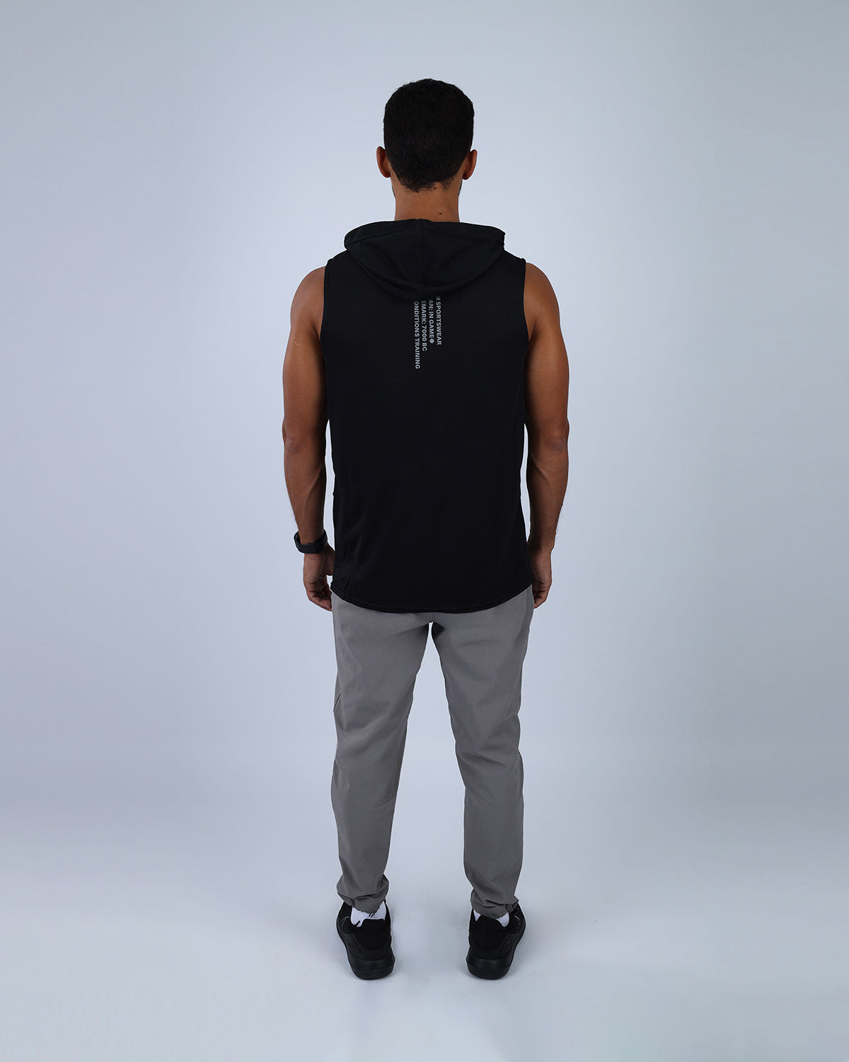 Sleeveless Breathable Black Hoodie-Atum -2022492