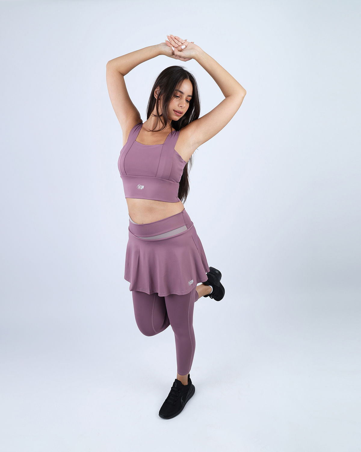 Flexi Flair Skirted Purple Leggings-Atum -86982728
