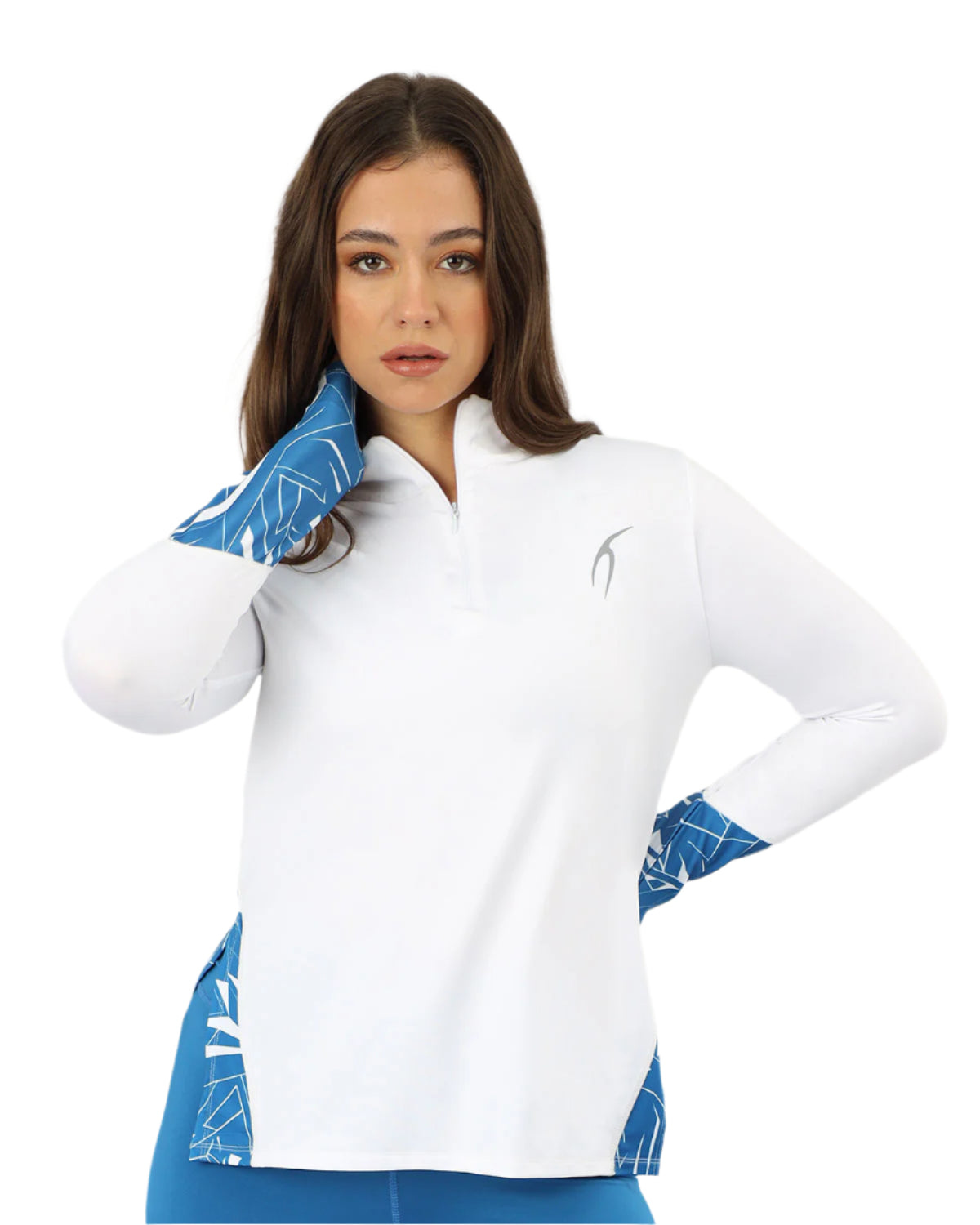 Women's Quarter Zip White Top-Atum -8959091