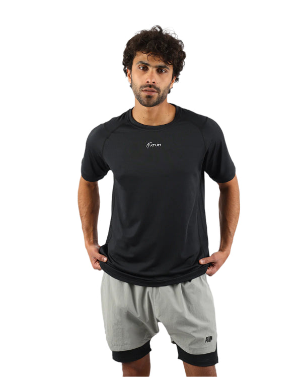 Energy Flow Men's Black T-Shirt-Atum -7126923