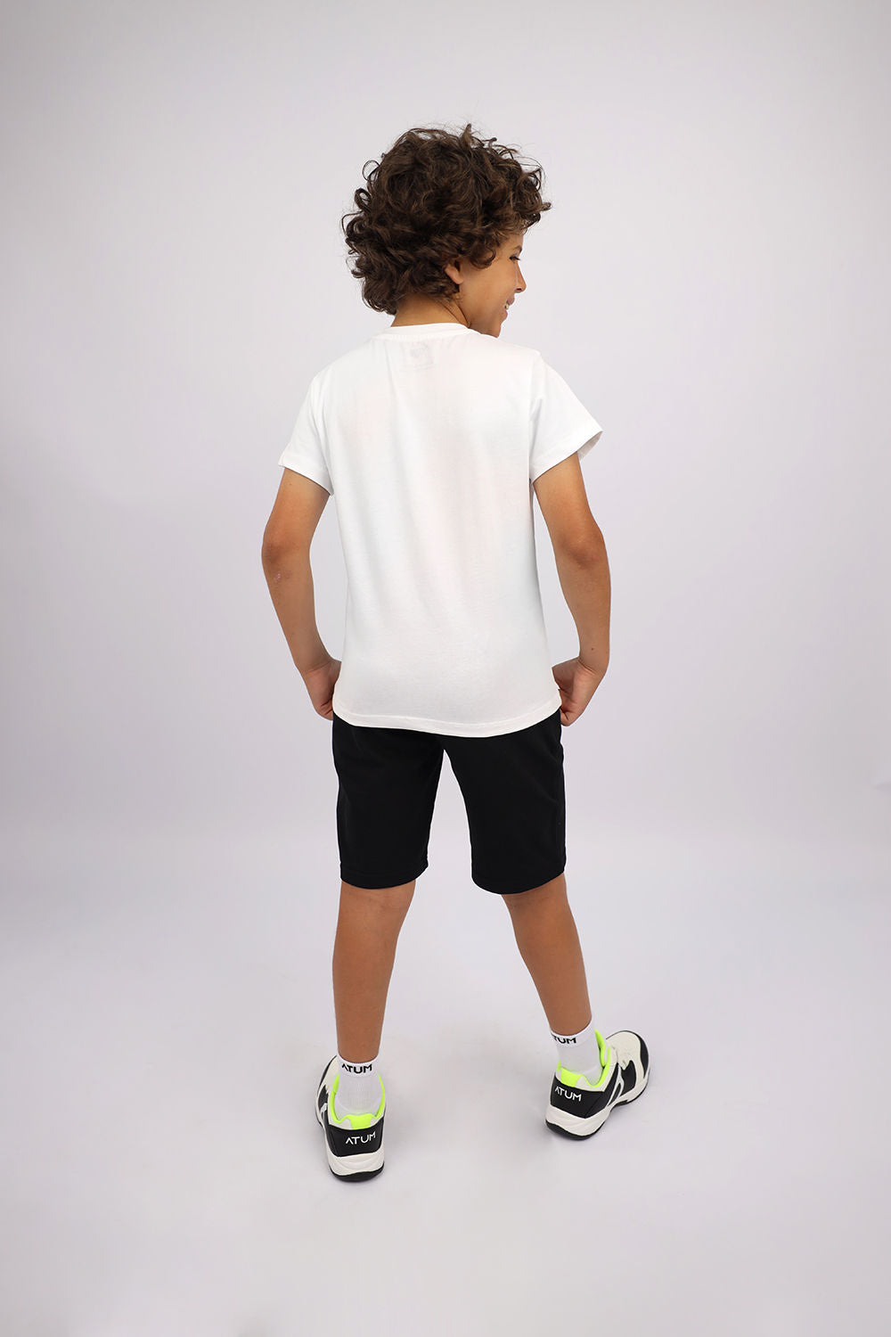 Boy's Short Sleeves Basic White T-shirt