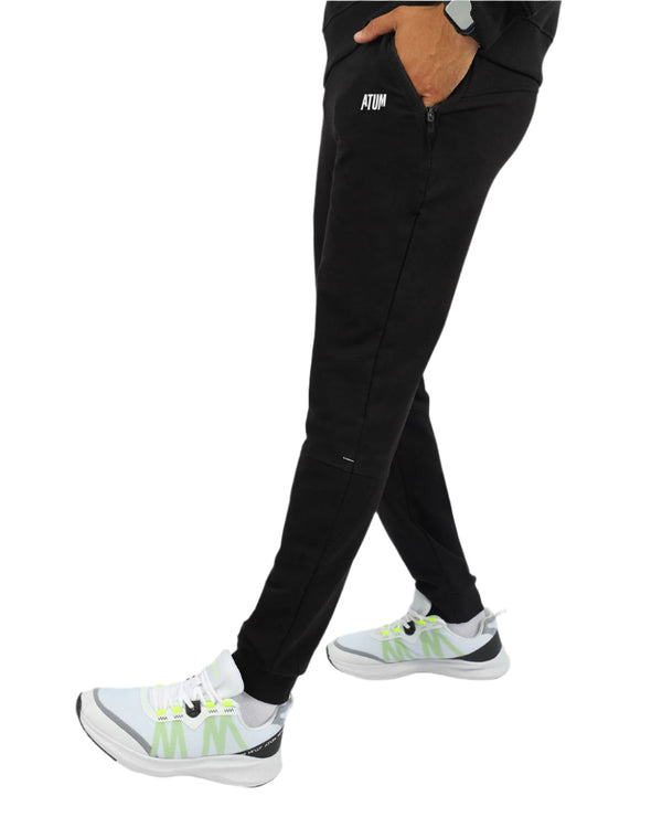 Back Logo Black Jogger Pants-Atum -27206052