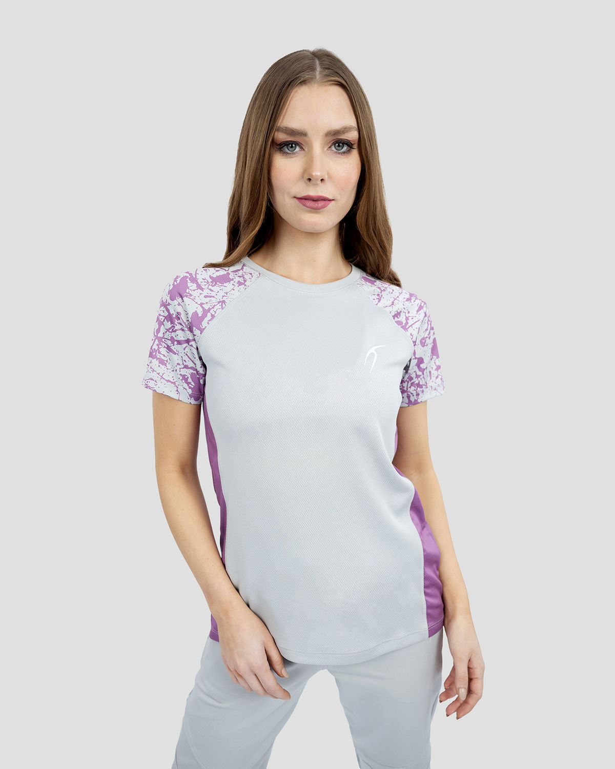 Women's Short Sleeves Gray T-Shirt-Atum -43406345