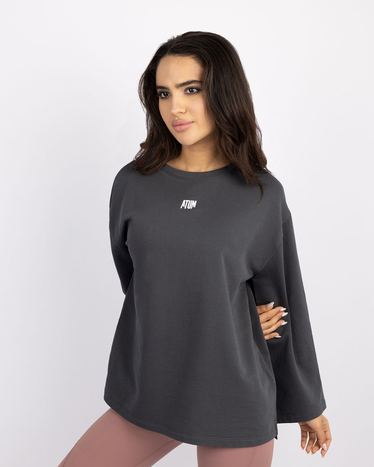 Elegance Oversize Gray T-Shirt-Atum -24483625