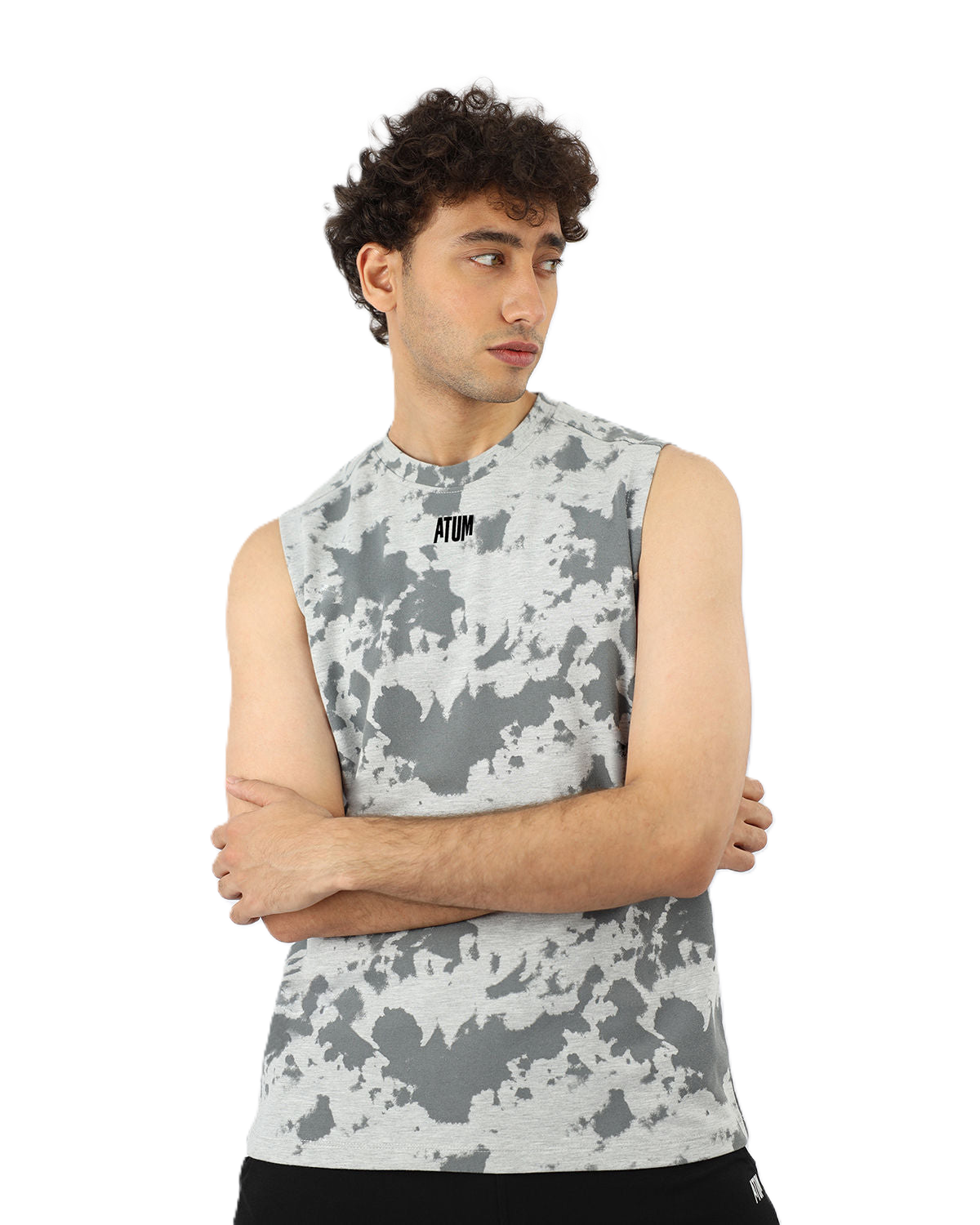 Men's Essential Gray Tank Top-Atum -66348902