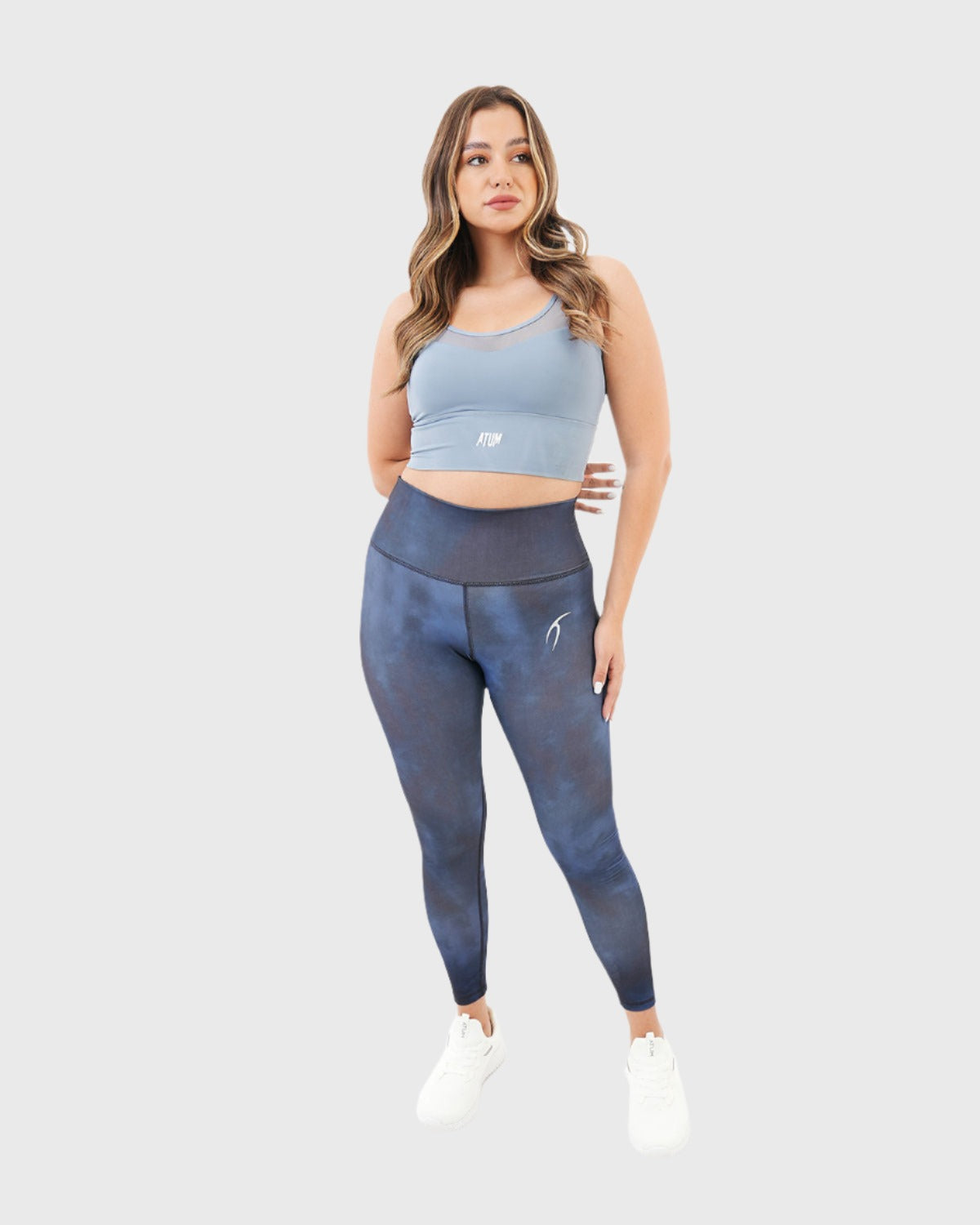 Yoga Printed Navy Leggings-Atum -38153474