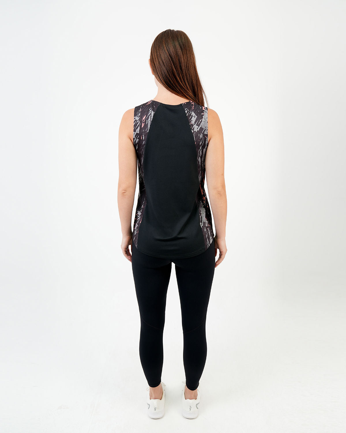 Marble Printed Black Tank Top-Atum -83623772