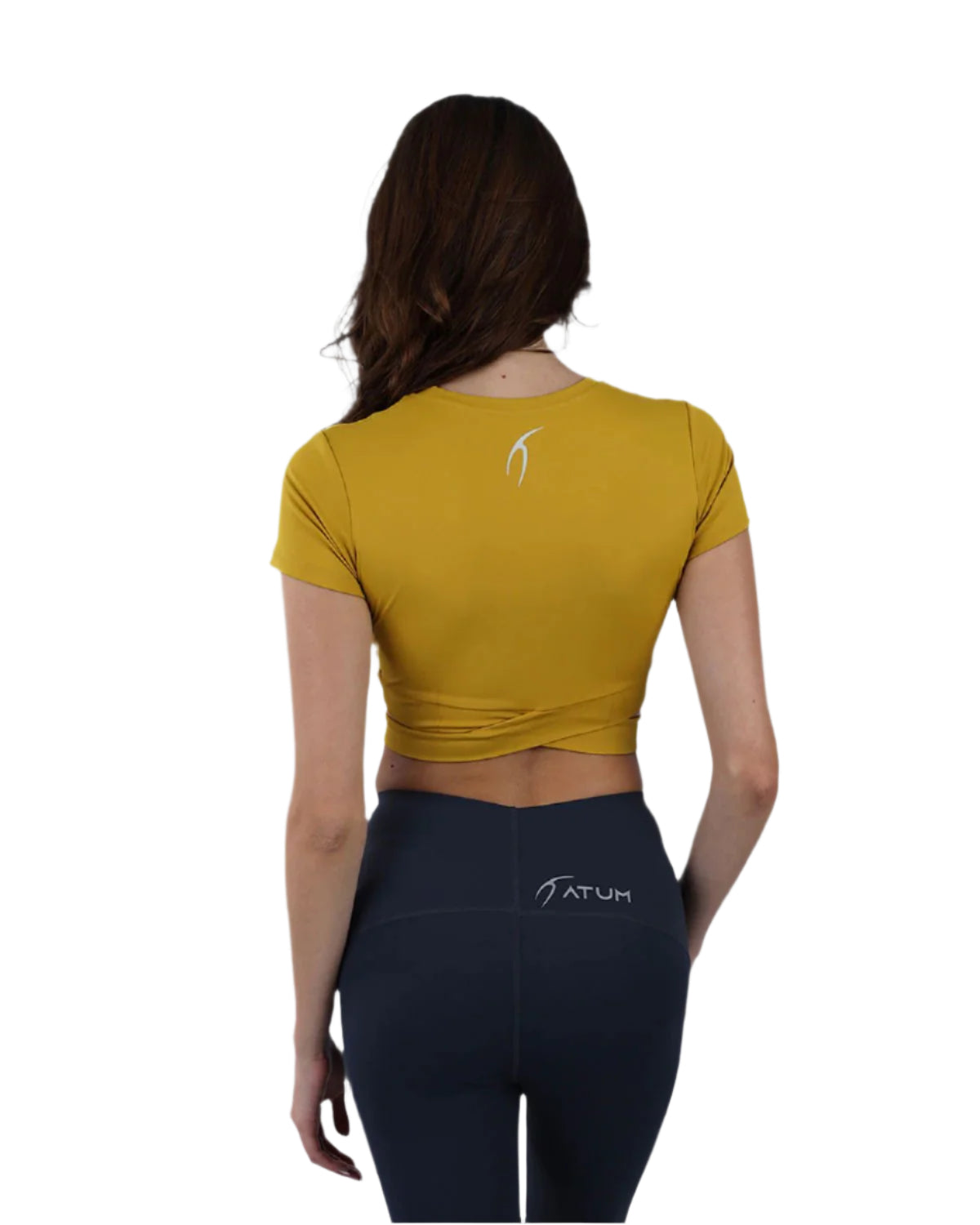 Twisted Short Sleeves Yellow Crop Top-Atum -35240052