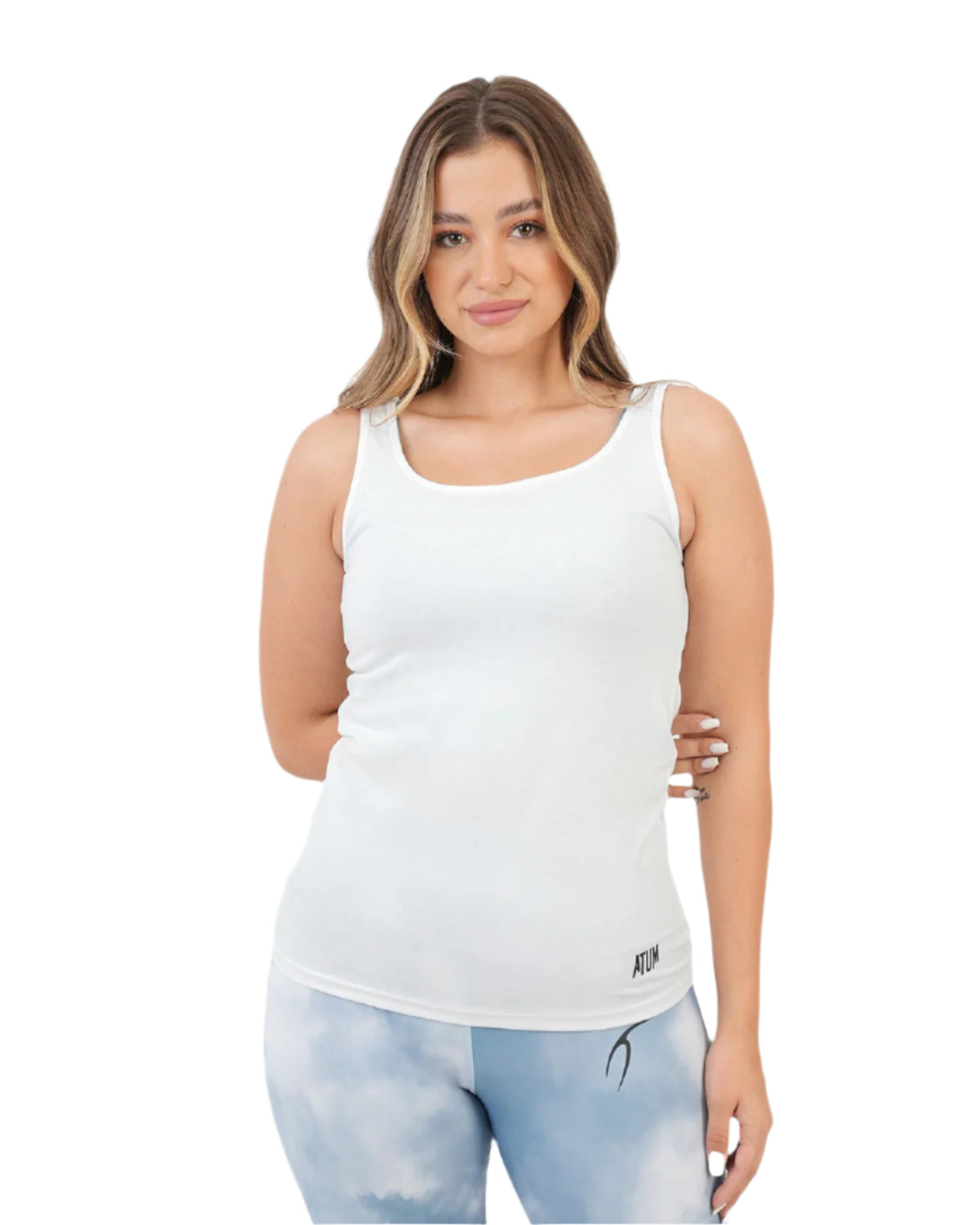 Basic White Tank Top-Atum -24292048