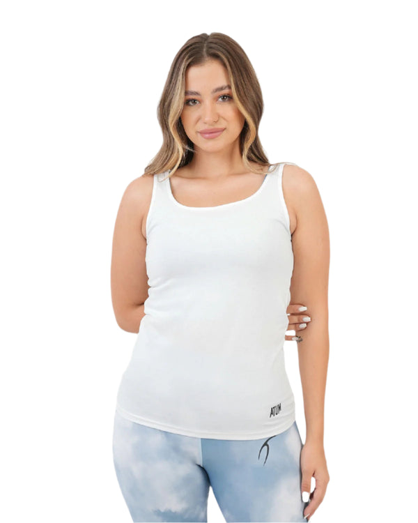 Basic White Tank Top-Atum -24292048