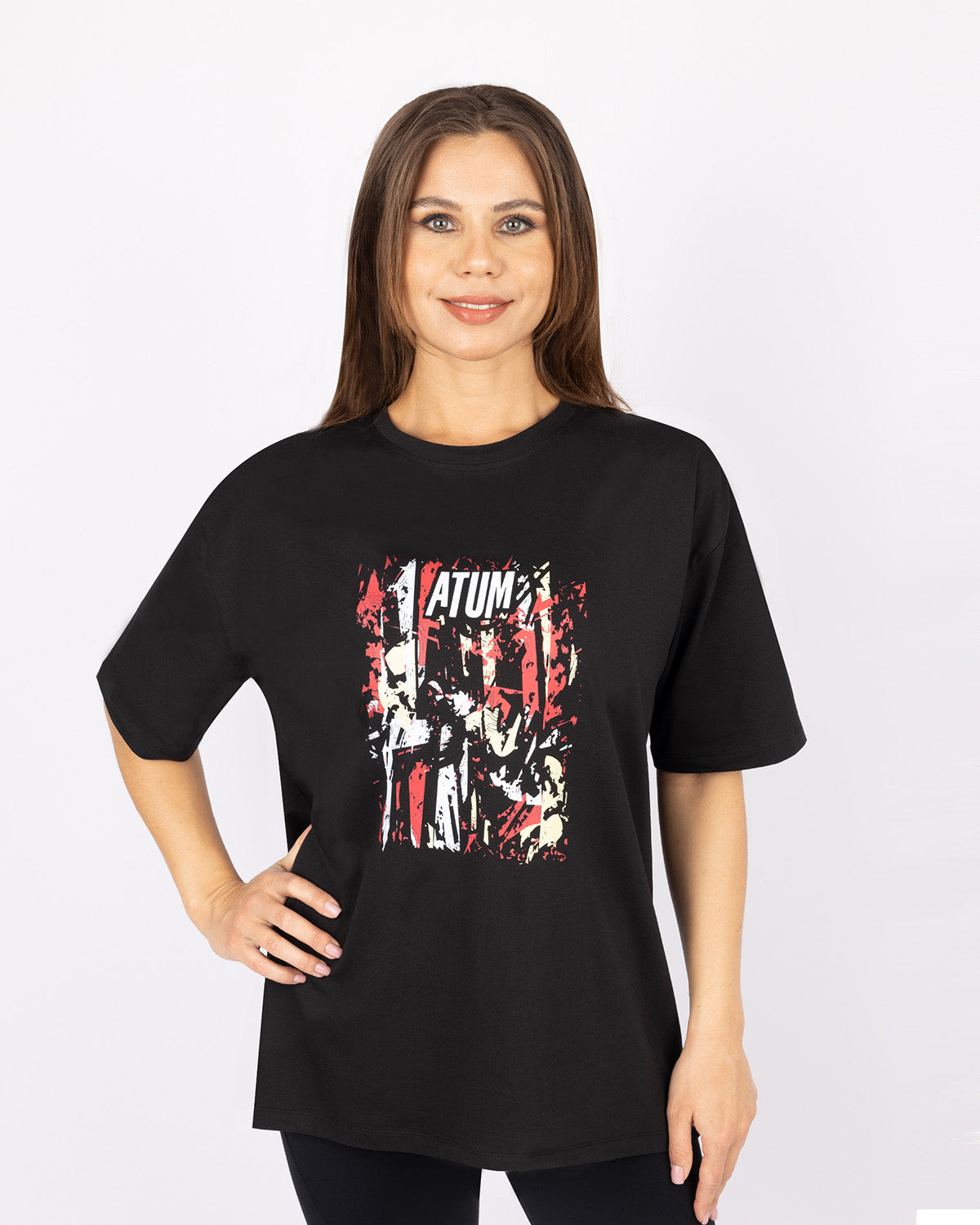 Oversize Printed Short Sleeve Women's T-Shirt