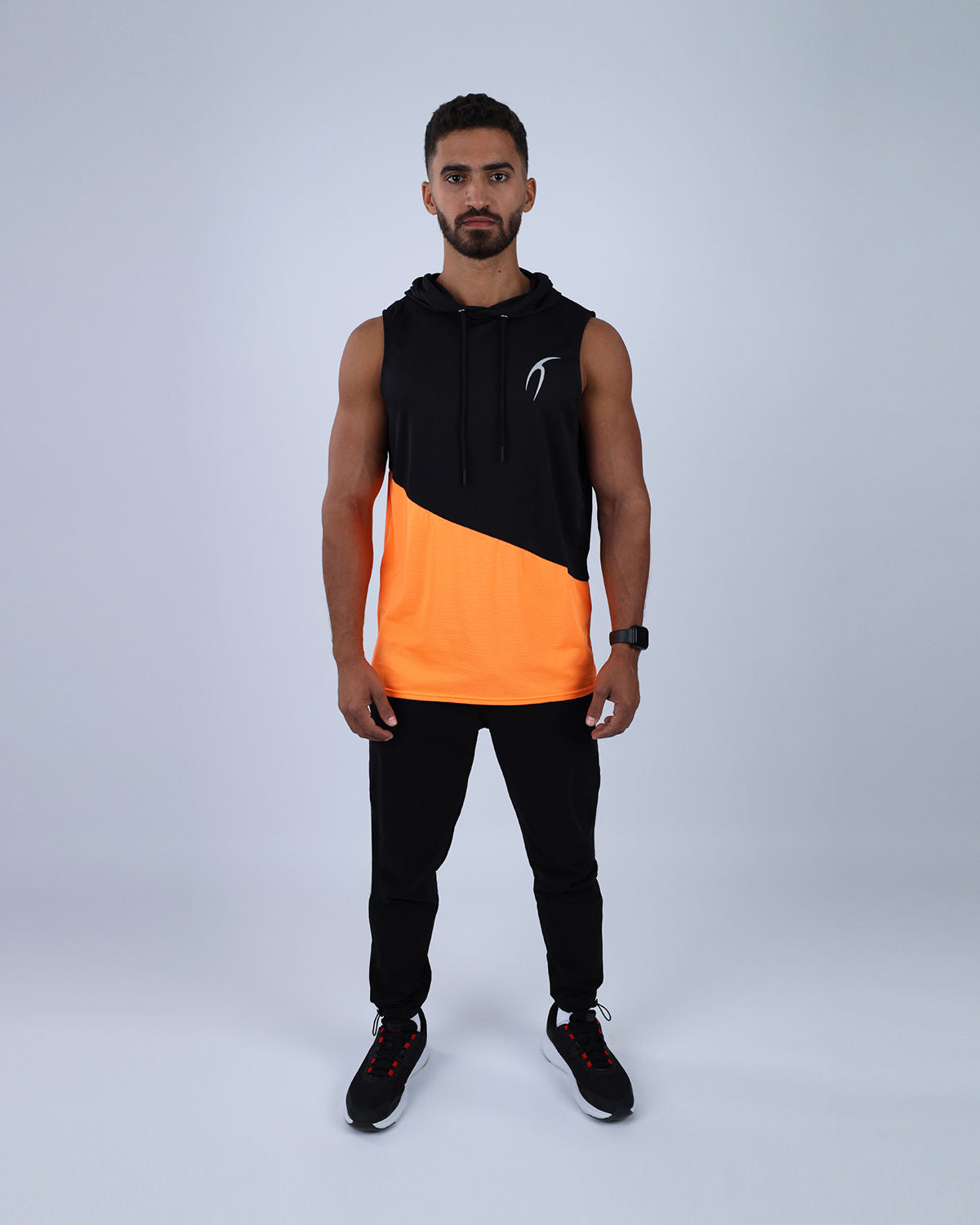 Sleeveless Breathable Orange Hoodie-Atum -29974542