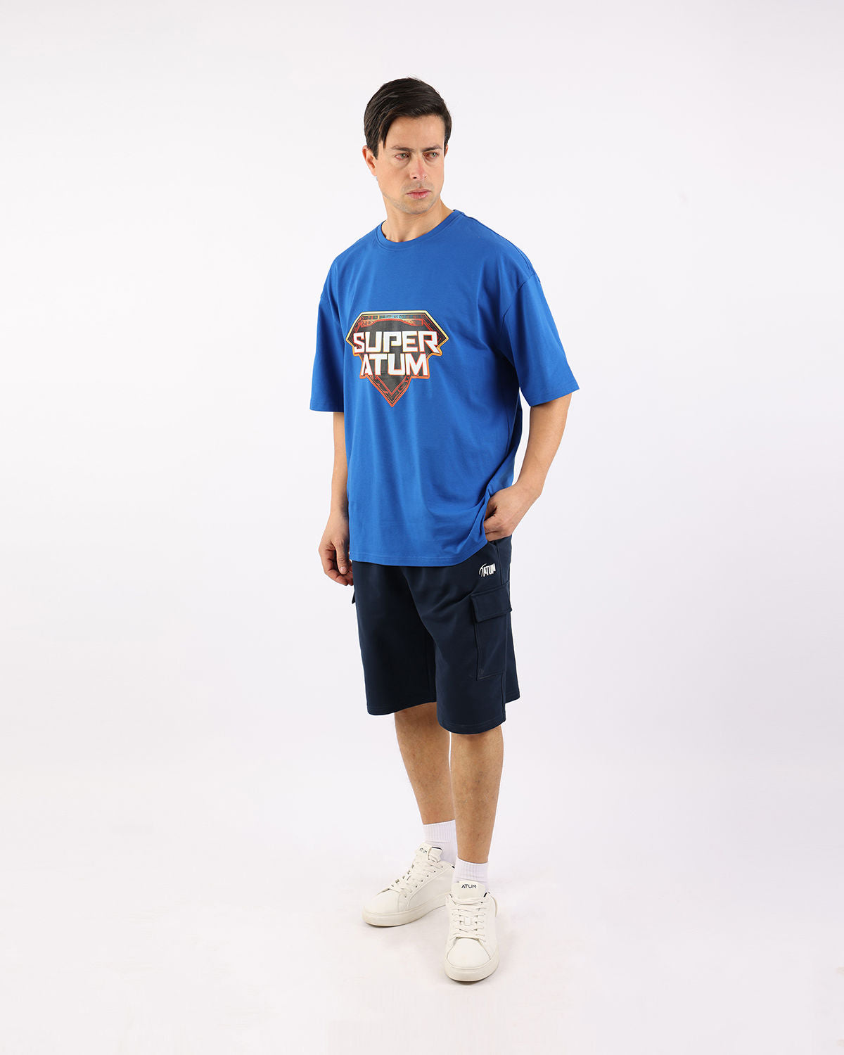 Essential Cargo Men's Navy Shorts-Atum -83993326