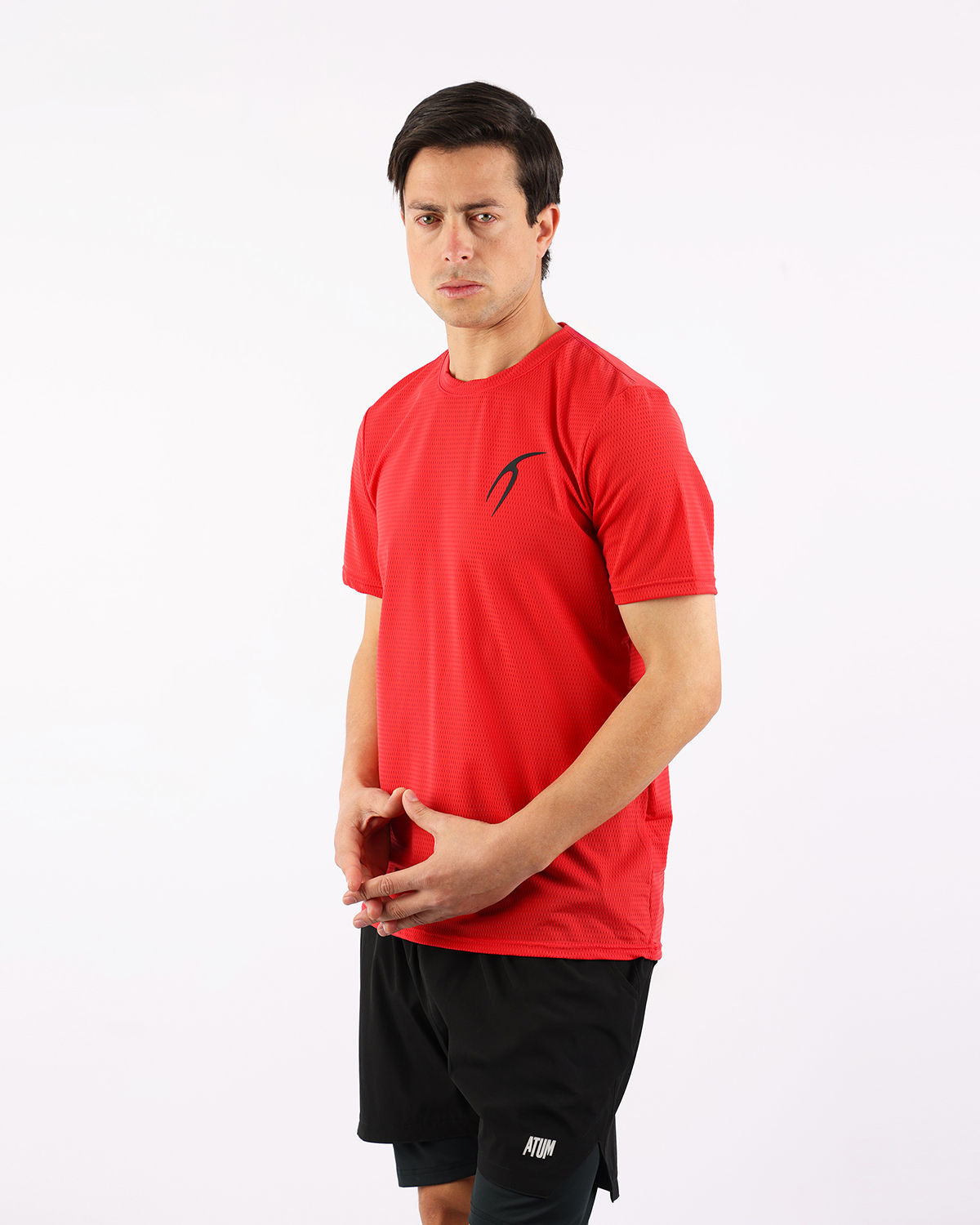 Crew Neck Short Sleeve Red Athletic Top-Atum -84703833