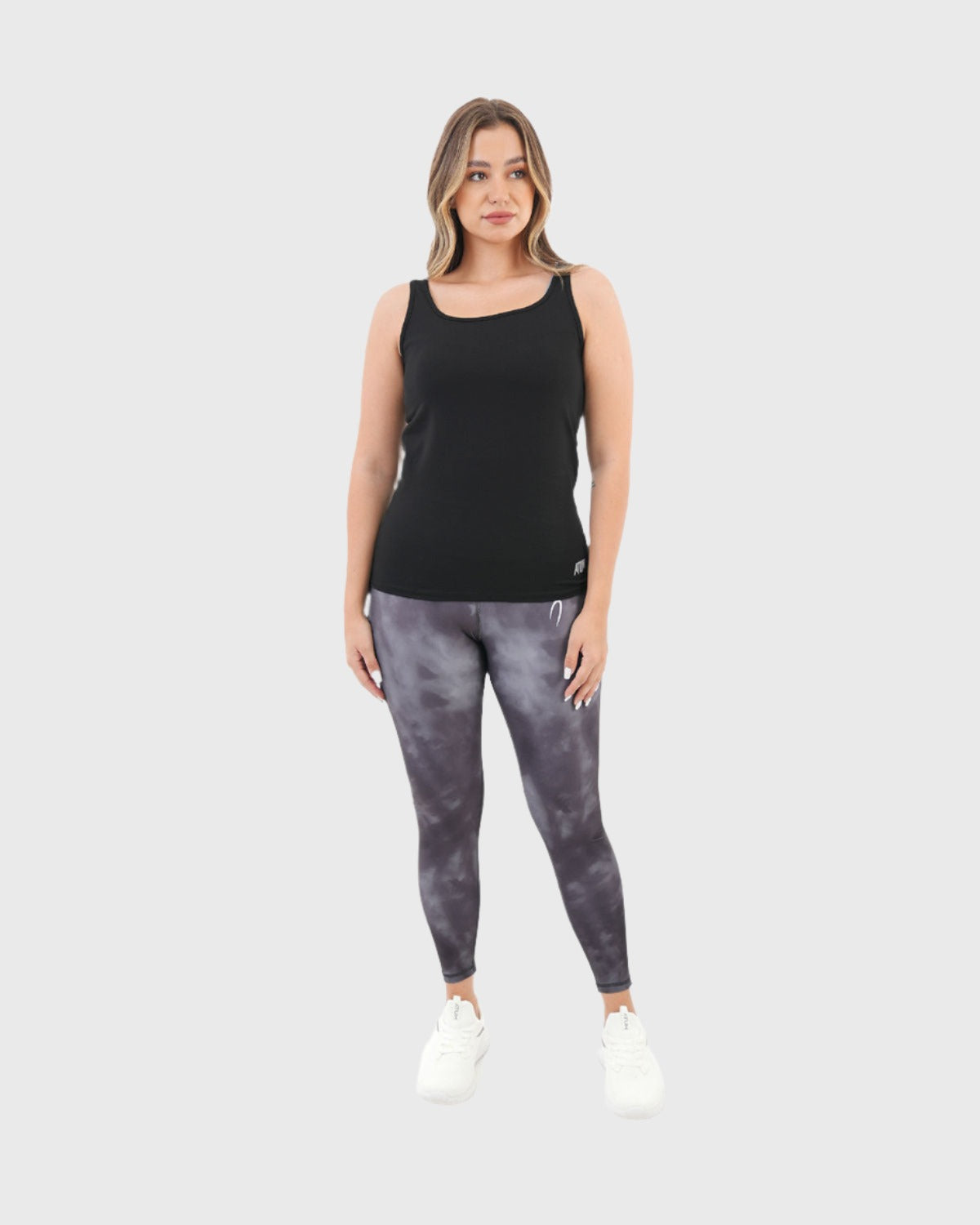 Yoga Printed Gray Leggings-Atum -17503408
