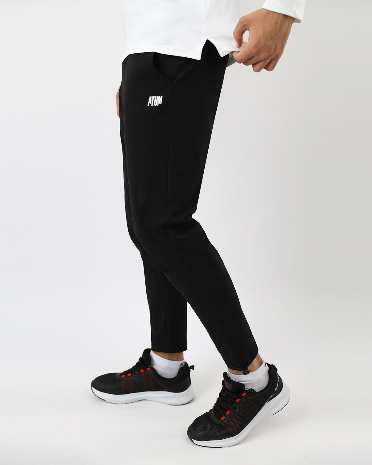 Slim Fit Black Jogger Pants-Atum -80906058