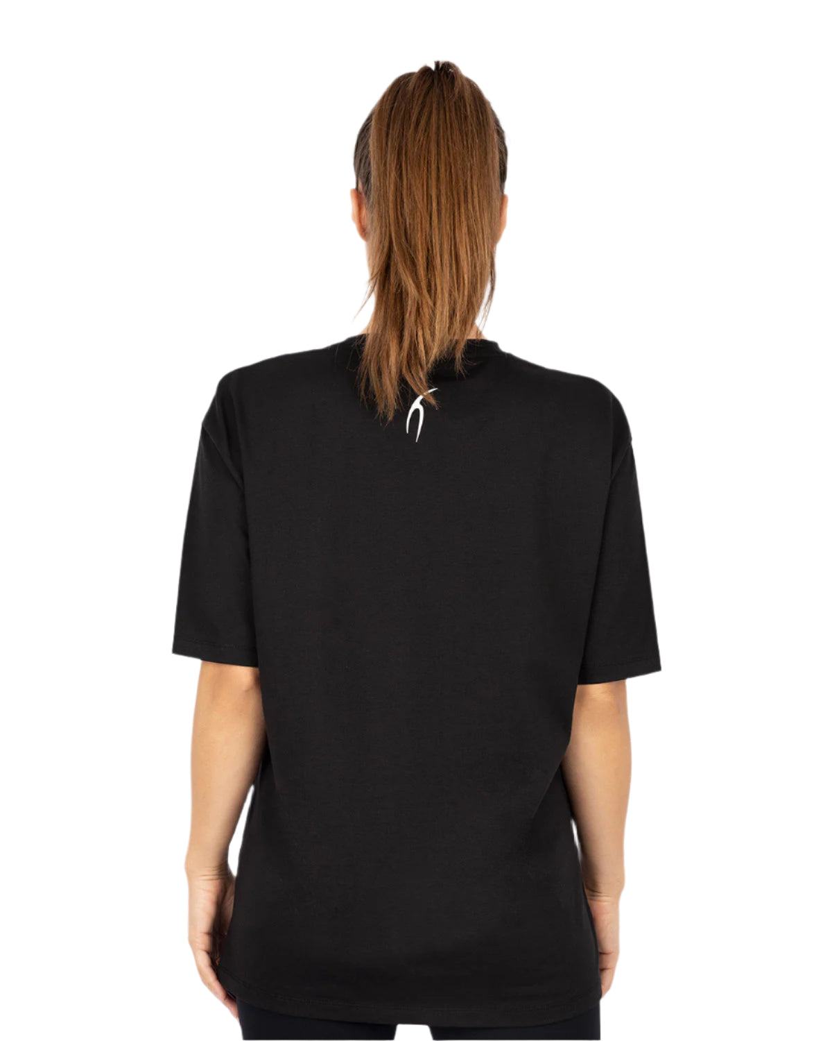 Oversize Printed Women's Black T-Shirt-Atum -33629282