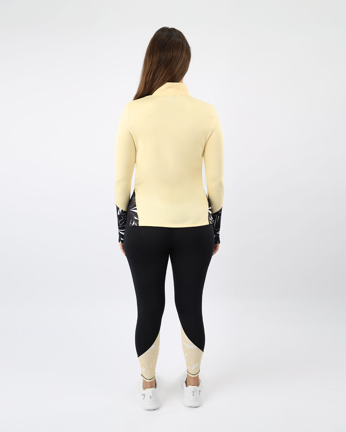 Women's Quarter Zip Light Yellow Top-Atum -95912037