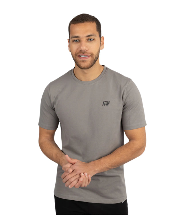 Basic Cotton Gray T-Shirt-Atum -15915012