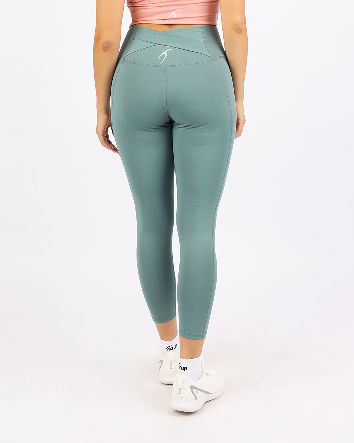 Curve Accent High-Rise Green Leggings-Atum -17105018