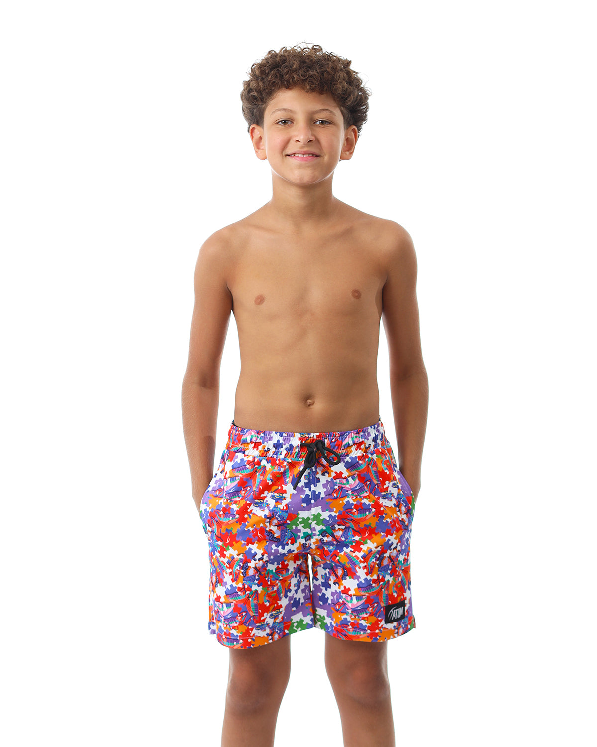 Puzzle Boy's Purple Swim Short-Atum -69247453