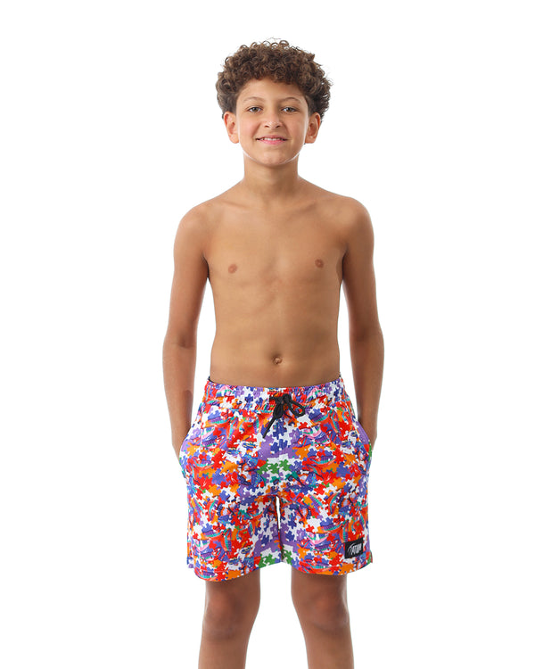 Puzzle Boy's Purple Swim Short-Atum -52831250
