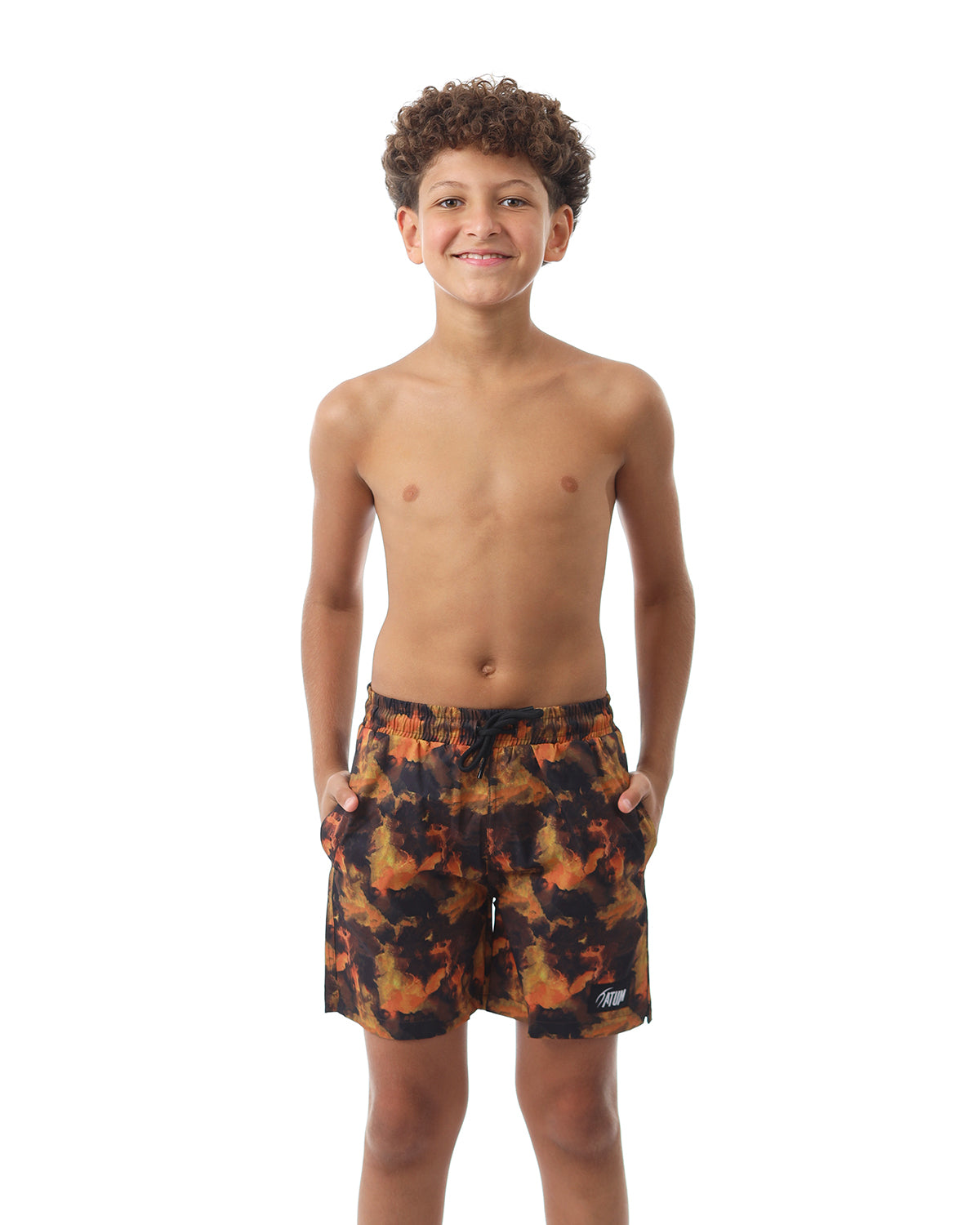 Horizon Boy's Orange Swim Short-Atum -36303304