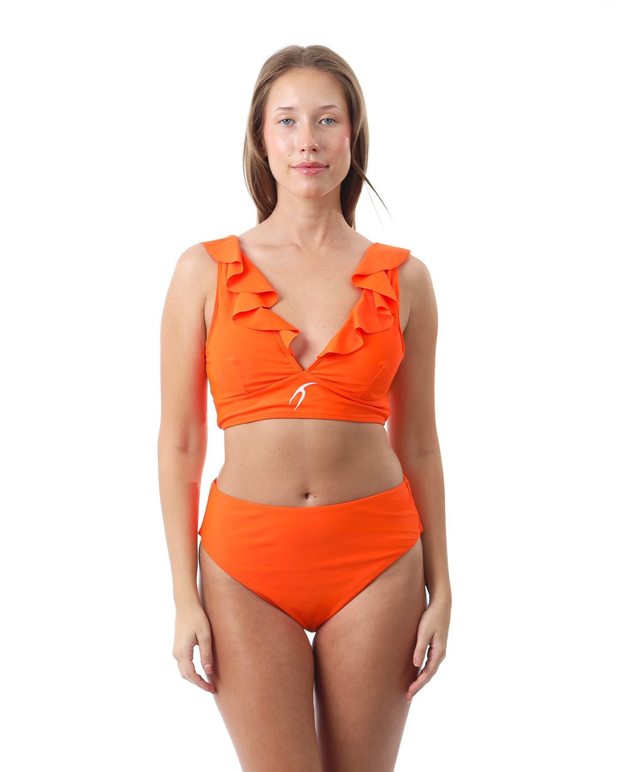 Trendy Ruffle Orange Bikini-Atum -17169780