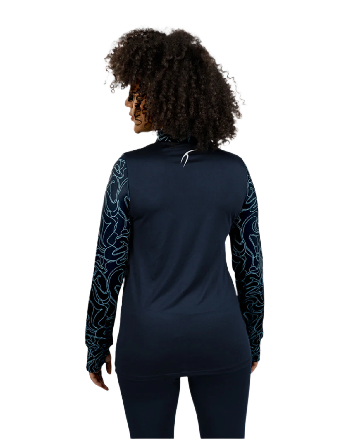 High-Neck Limitless Navy Top-Atum -63290814