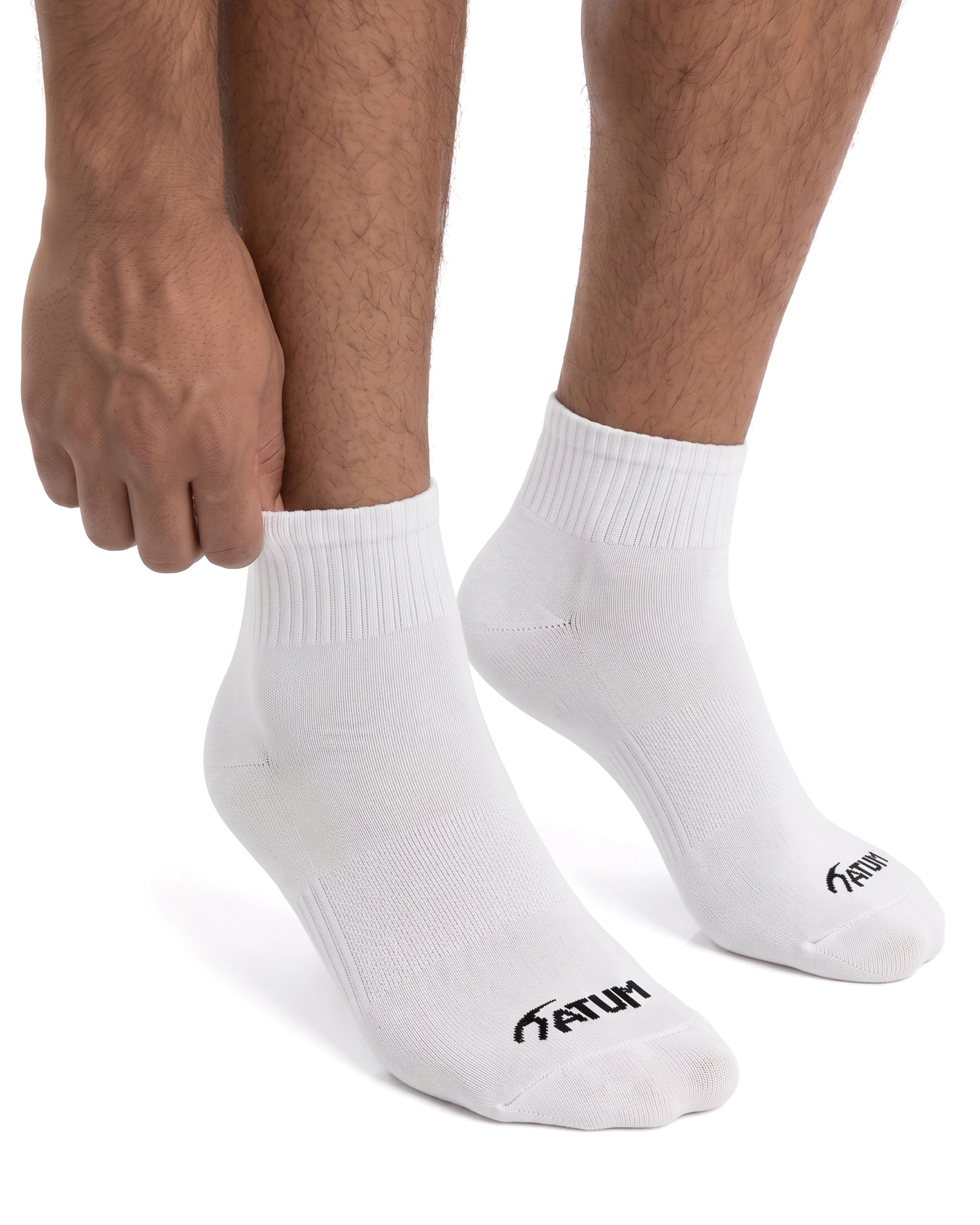 Unisex White Half Socks-Atum -99323566