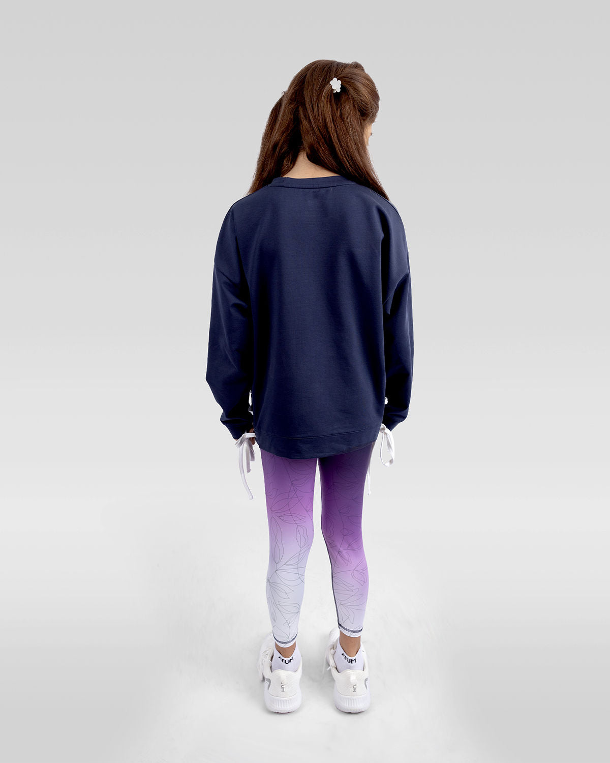 Printed Girl's Navy Leggings-Atum -78528577