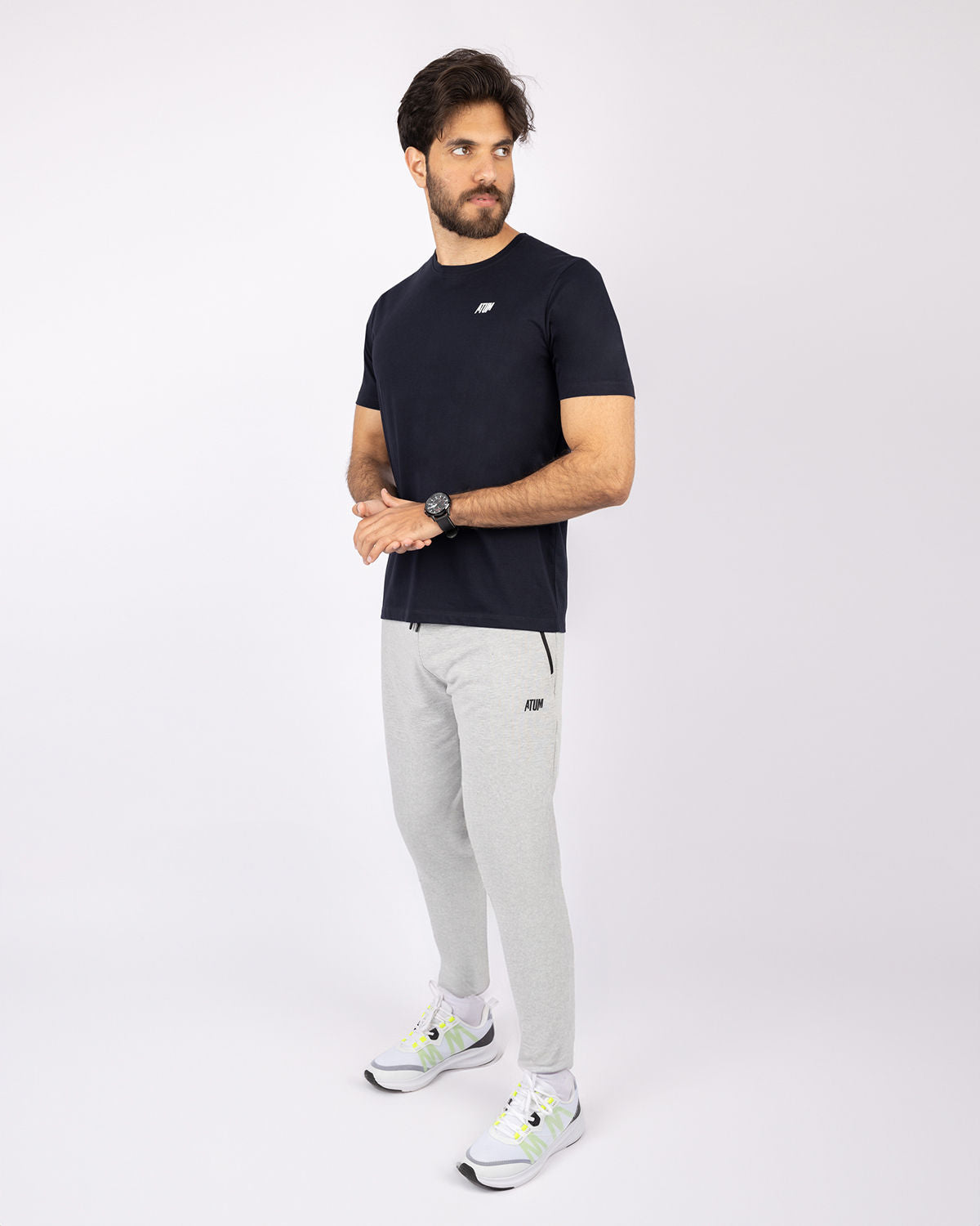 Basic Cotton Navy T-Shirt-Atum -93489768