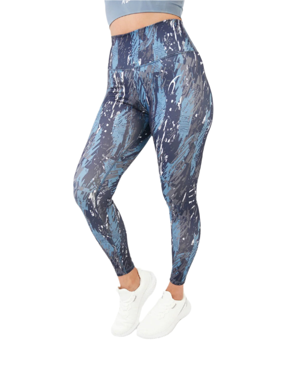Marble Printed Navy Leggings-Atum -68269123