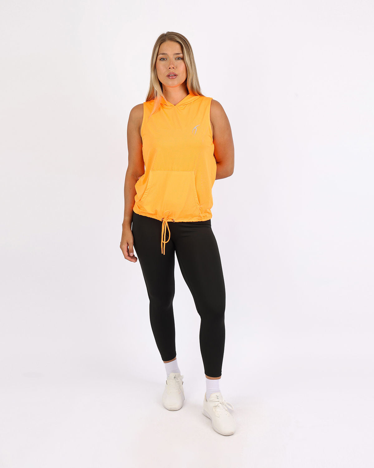 Sleeveless Breathable Orange Women's Hoodie-Atum -13828217