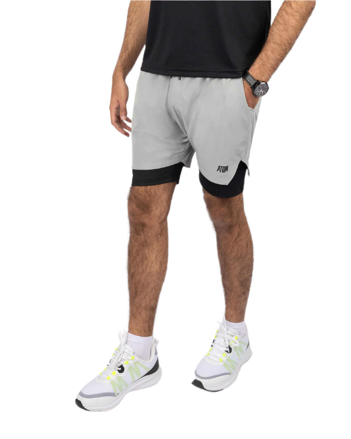 Hidden Pocket Light Gray Training Short-Atum -49459913