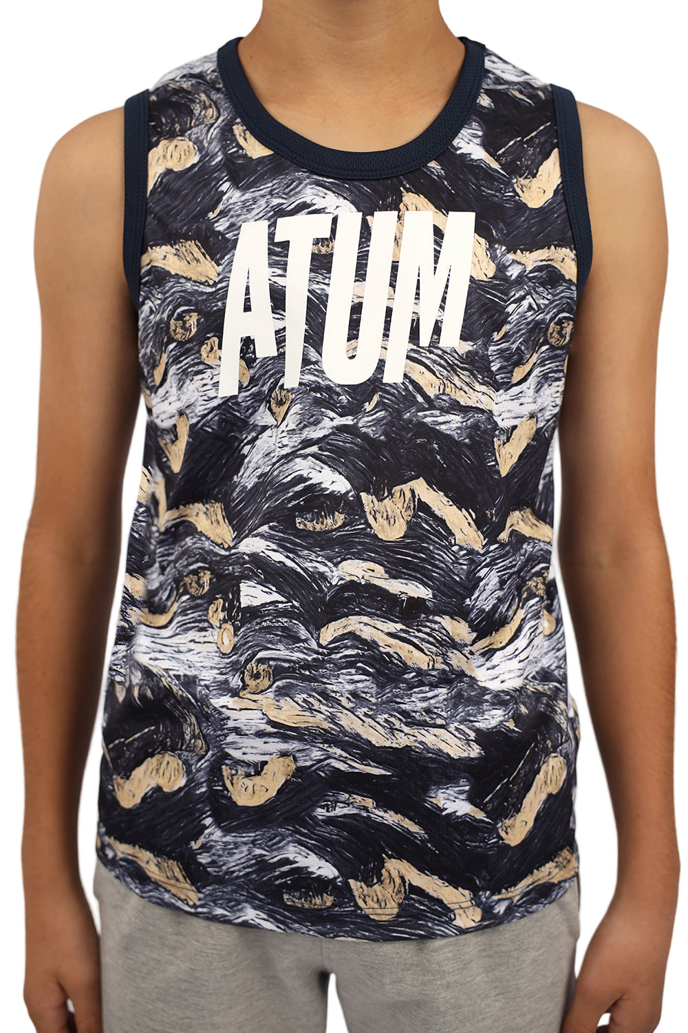 Boy's Printed Navy Tank Top