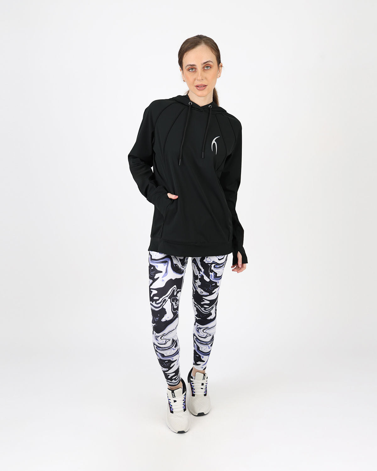 Long-Sleeve Training Black Hoodie-Atum -86113801