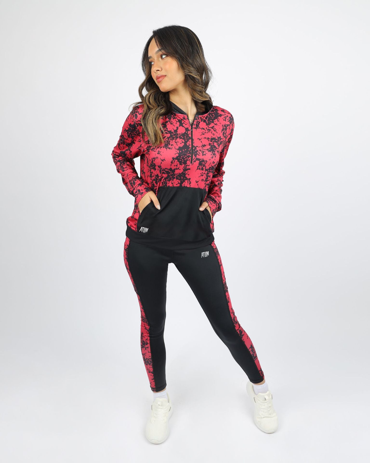 Long Sleeves Women's Black Hoodie-Atum -55350003