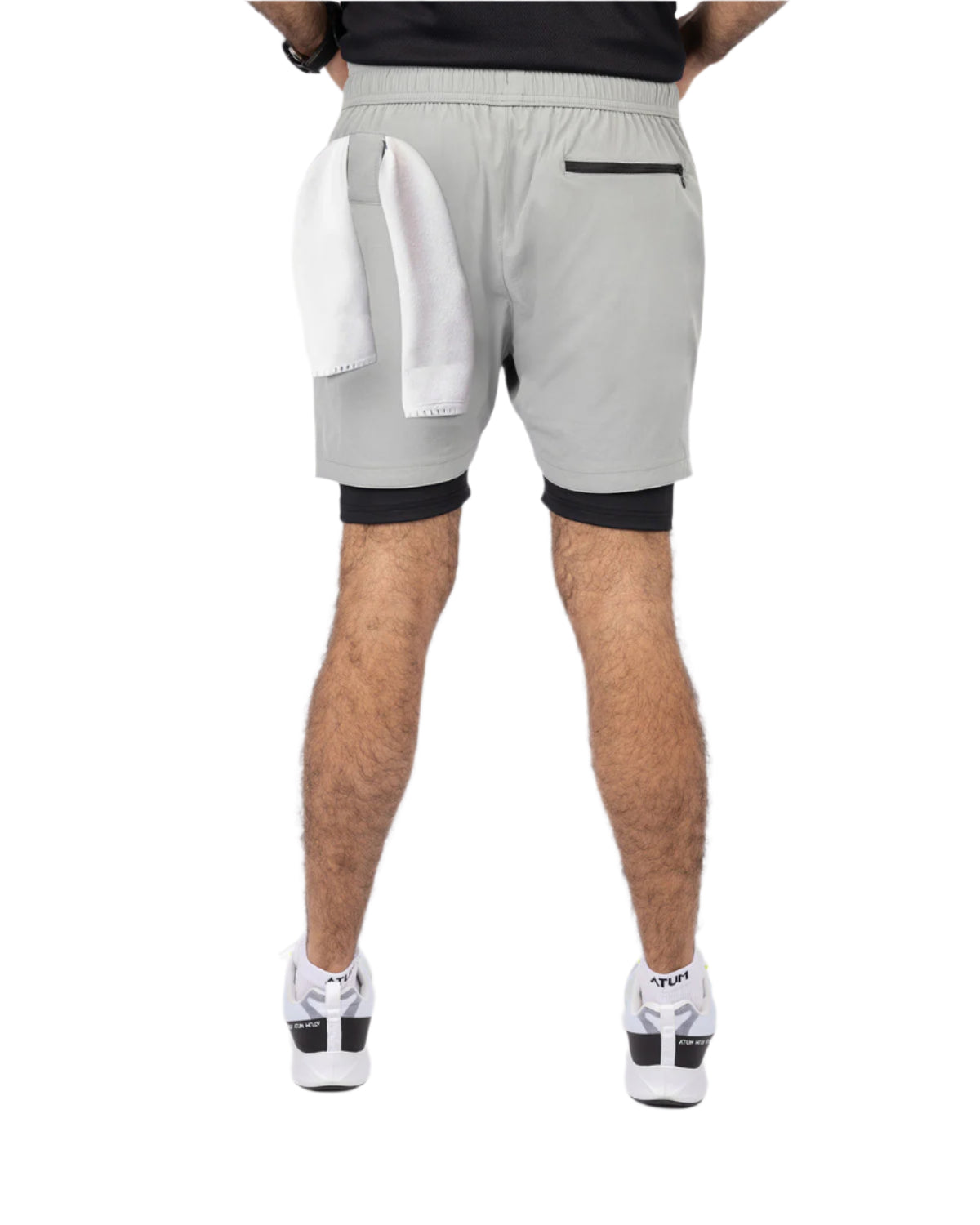 Hidden Pocket Light Gray Training Short-Atum -29964154